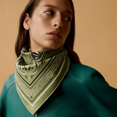HERMES シルクバンダナ 緑 エルメス/シルクバンダナ 《ブリッド・ドゥ・ガラ》 – セレブブランド